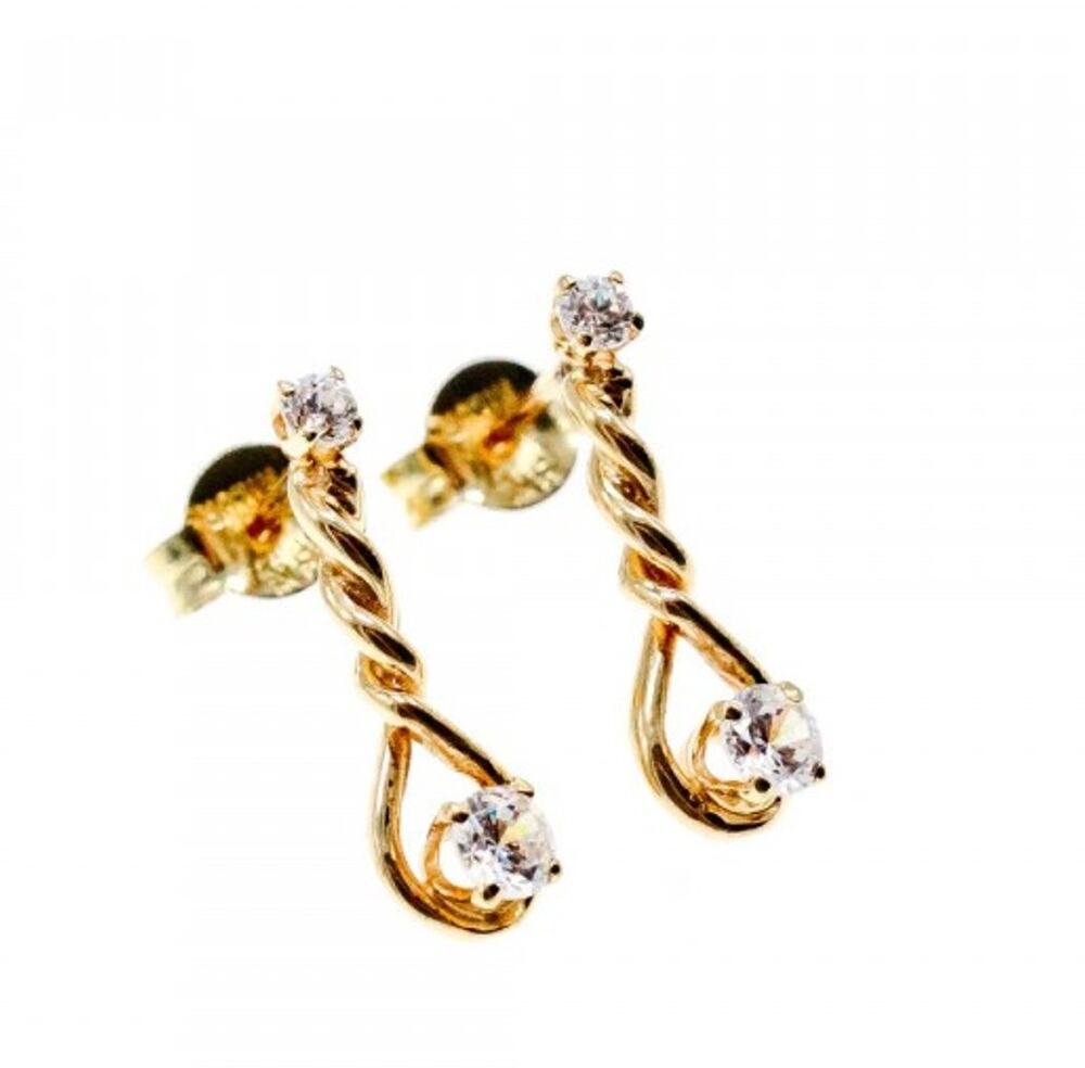 14K Yellow Gold Diamonds Milor Italy Earrings
